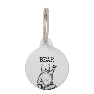 Placa Para Mascotas Cute Funny Bear