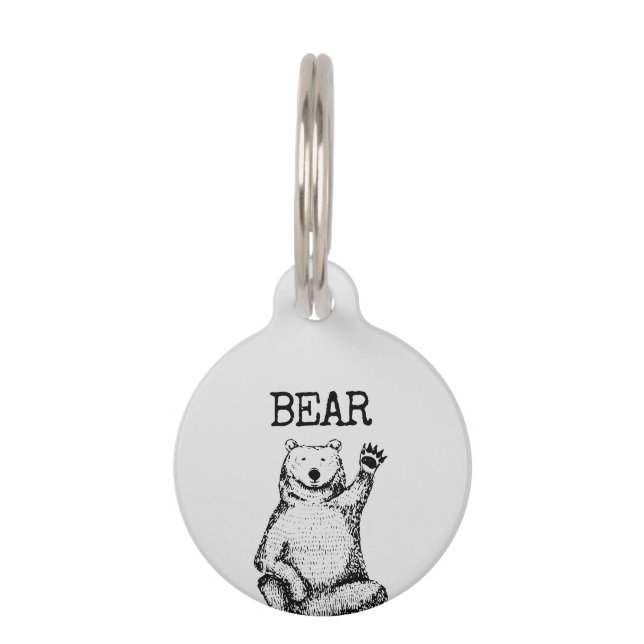 Placa Para Mascotas Cute Funny Bear (Anverso)