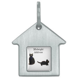 Placa Para Mascotas Cute Kitty Art Black Cats