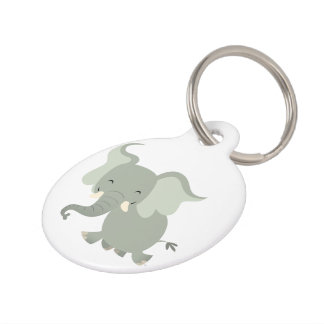 Placa Para Mascotas Cute Merry Personalizado Elephant Dog Tag