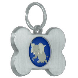 Placa Para Mascotas Cute Merry Personalizado Elephant Pet Tag