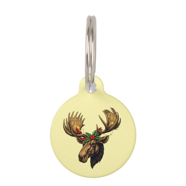 PLACA PARA MASCOTAS CUTE MOOSE CHRISTMAS DESIGN (Anverso)