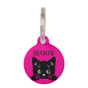 Placa Para Mascotas Cute Peeking Cat Personalizado