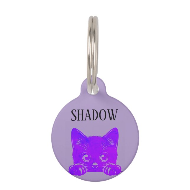 Placa Para Mascotas Cute Peeking Cat-Pesonalized Cat (Anverso)