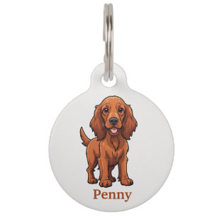 Placa Para Mascotas Cute Personaliza Setter Irlandés