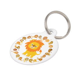 Placa Para Mascotas Cute Personalizado Lion Mandala Dog Tag