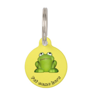 Placa Para Mascotas Cute Smiley Frog Pet Tag