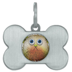 Placa Para Mascotas Cute y difuso caricatura de arte para todos