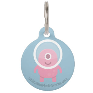 Placa Para Mascotas Cyclops rosados lindos extranjeros