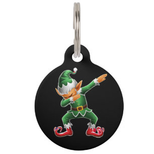 Placa Para Mascotas Dabbing Elf Costume Navidades Squad Xmas