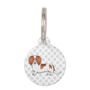 Placa Para Mascotas Dachshund Cartoon Perro Pelirrojo Piebald Pelo Lar