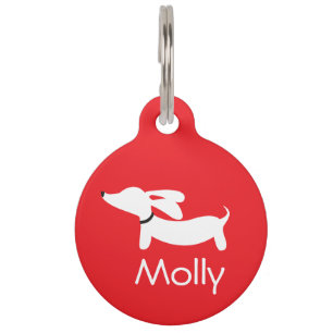 Placa Para Mascotas Dachshund Collar Charms Personalizado Nombre Conta