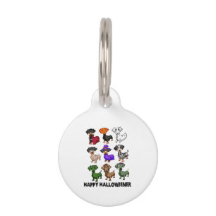 Placa Para Mascotas Dachshund Feliz Halloweiner Perro Divertido Hallow