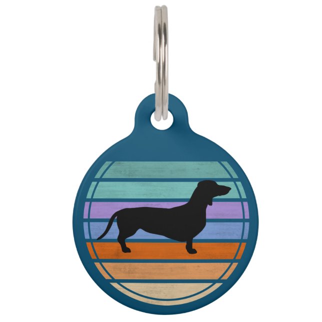 Placa Para Mascotas Dachshund Pelo Corto - Silueta 1 (Anverso)