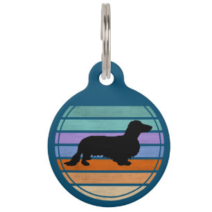 Placa Para Mascotas Dachshund Pelo Largo - Silueta 1