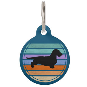 Placa Para Mascotas Dachshund Pelo Rudo - Silueta 1