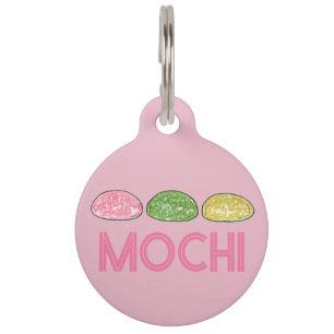 Placa Para Mascotas Daifuku Mochi Comida japonesa de tarta de arroz de