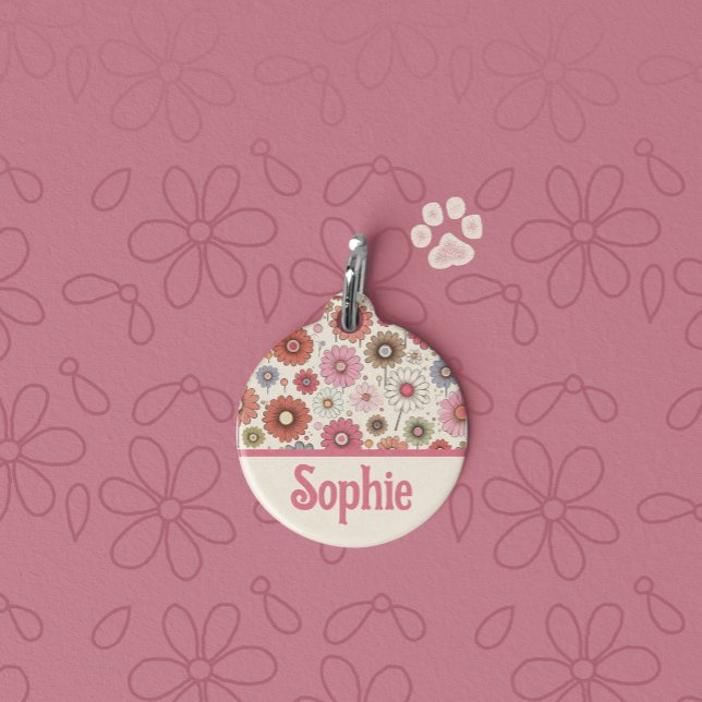 Placa Para Mascotas Daisy multicolor Oopsie Daisie Retro (Subido por el creador)