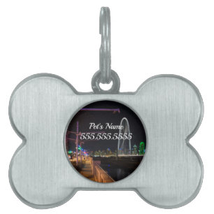 Placa Para Mascotas Dallas Evening Walk Pet ID Etiqueta