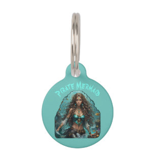 Placa Para Mascotas Dama Sirena Pirata Thunder_Cove