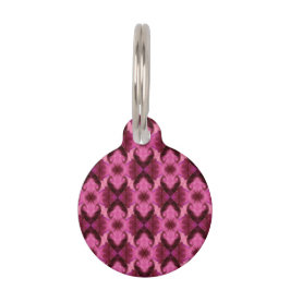 Placa Para Mascotas Damascado de Corazón Rosa