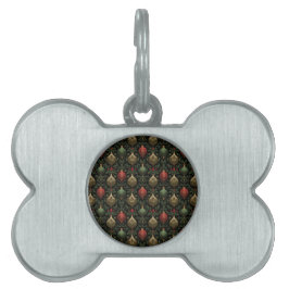 Placa Para Mascotas Damasco festivo