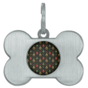 Placa Para Mascotas Damasco festivo