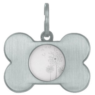 Placa Para Mascotas Dandelion Blossoms Vines Romantic Wedding Shower