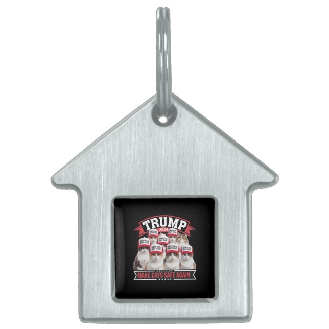 Placa Para Mascotas Debate Donald Trump Hace Gatos Seguros de Nuevo 20 (Frente)