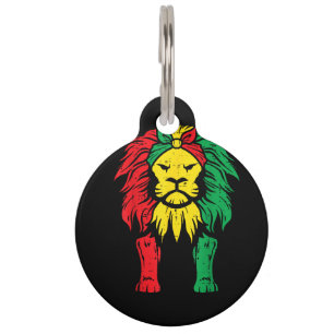 Placa Para Mascotas Decimoctavo León Africano Rasta Reggae Hombres Muj