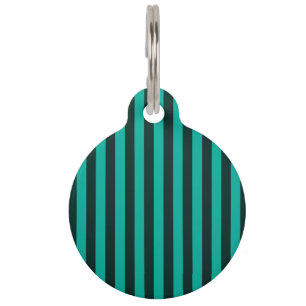 Placa Para Mascotas Decoración de rayas verticales turquesa