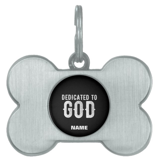 PLACA PARA MASCOTAS DEDICADO AL TEXTO BLANCO DEL PERSONALIZABLE GUAY D (Frente)