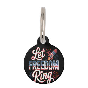 Placa Para Mascotas Deje que la libertad suene cita divertida