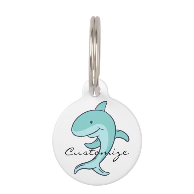 Placa Para Mascotas Delfines Azules Saltan Thunder_Cove (Reverso)