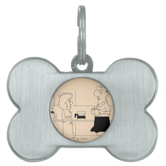 Placa Para Mascotas Demasiado café (Frente)