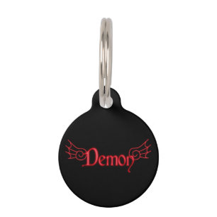 Placa Para Mascotas Demonio de Falln con las alas