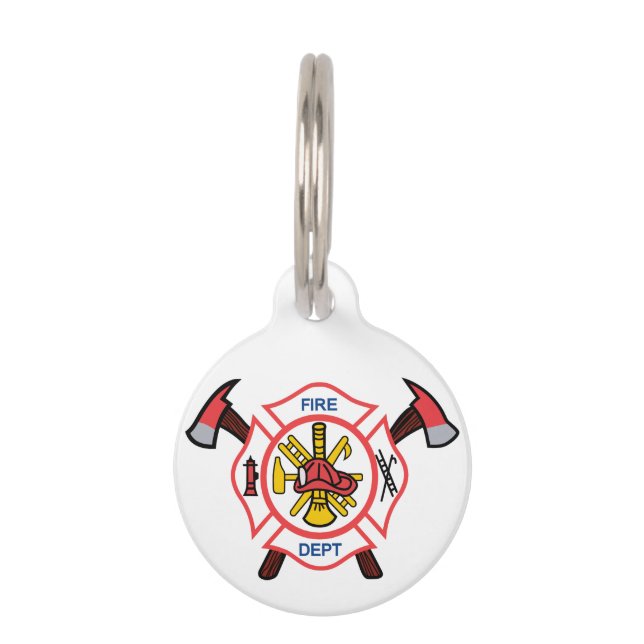 Placa Para Mascotas Departamento maltés de incendios cruzados (Anverso)