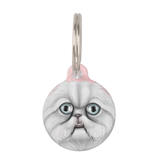 Placa Para Mascotas Derpy Cat Face (Anverso)