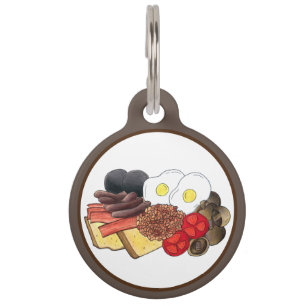 Placa Para Mascotas Desayuno inglés completo Reino Unido Cocina britán