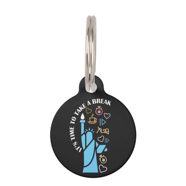 Placa Para Mascotas Descanse en un diseño fresco y divertido (Anverso)