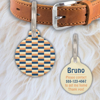 Placa Para Mascotas Design in three colors (blue, yellow, terracotta)