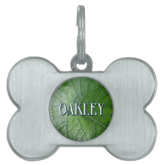 Placa Para Mascotas Detalle de la hoja verde
