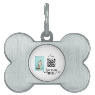 Placa Para Mascotas Detalles simples de nombres de animales Código QR 