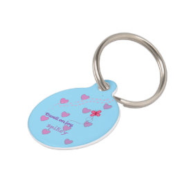 Placa Para Mascotas detente en la alegría huellas de patas corazones y