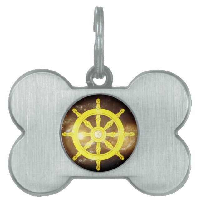 Placa Para Mascotas Dharma Wheel (Frente)