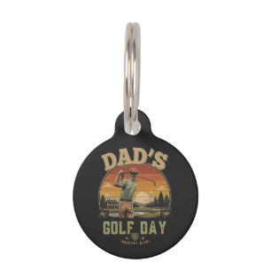 Placa Para Mascotas Día de Golf de Papá