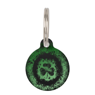 Placa Para Mascotas Día de Grunge-gótico St. Patrick Shamrock