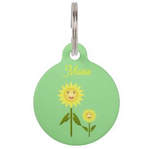 Placa Para Mascotas Día de la Madre Personalizado de girasoles