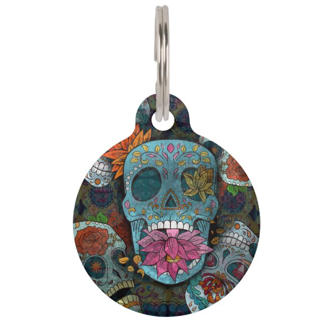 Placa Para Mascotas Dia De Los Muertos (Anverso)
