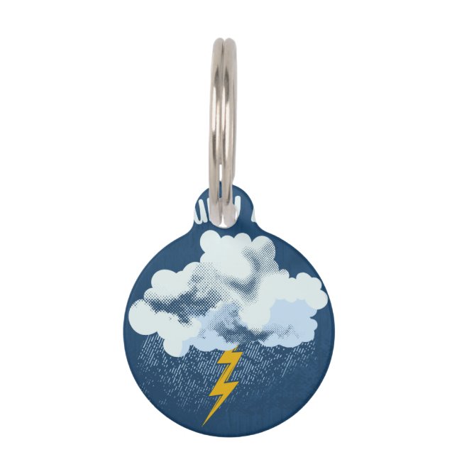 Placa Para Mascotas Día de nubes (Anverso)